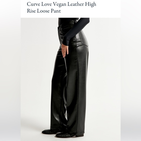 Abercrombie Curve love vegan leather high rise loose pant size 32 regular NWT - Picture 4 of 8